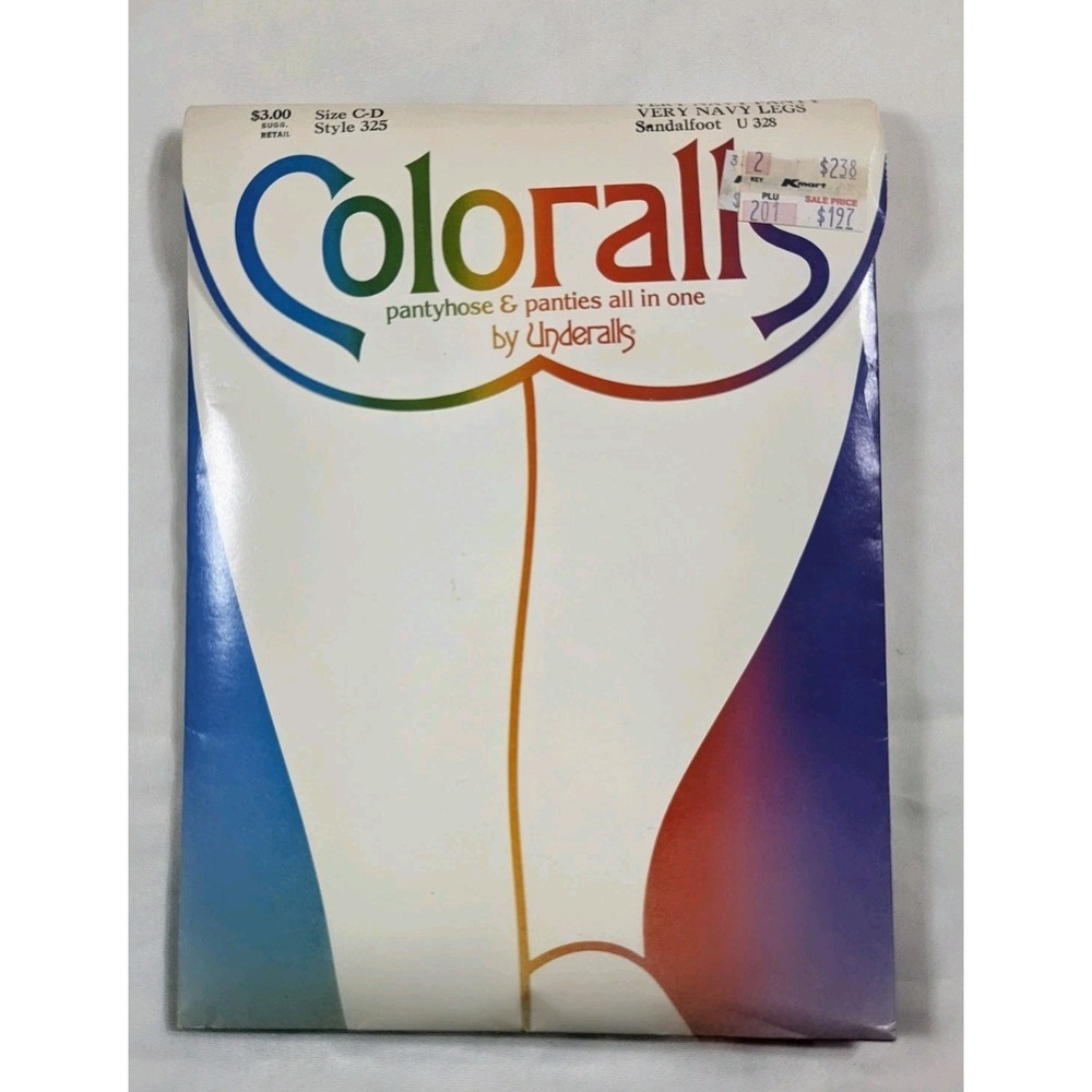 NEW Vintage 80's Coloralls Pantyhose & Panties All In One Very Navy  sz C-D